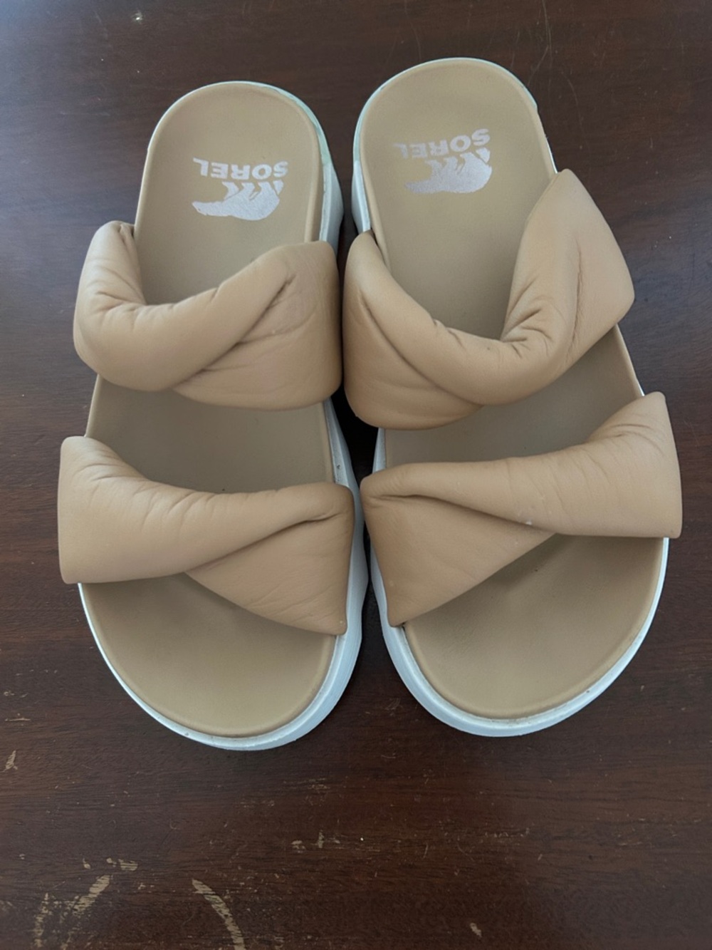 Sorel Women's Tan Padded Slide Sandals